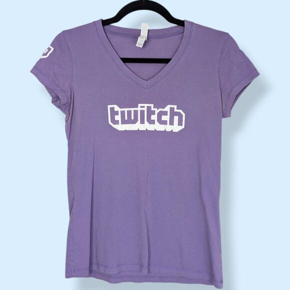 (2/$20) Twitch.tv Purple V-Neck Tee - Picture 1 of 5
